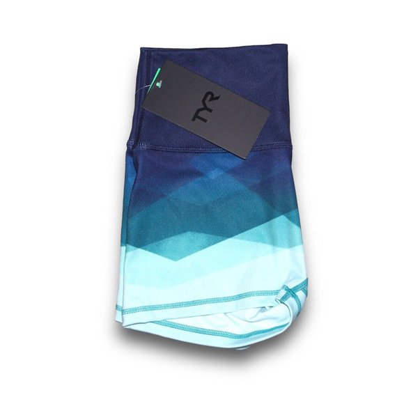 Tyr Base Kinetic Women's High-Rise 2" Shorts Forge Blue Multi - Picture 6 of 10